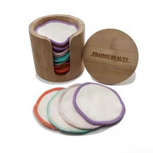 Bamboo Face Pads with Storage Kit - 16 Pack, Prados Beauty